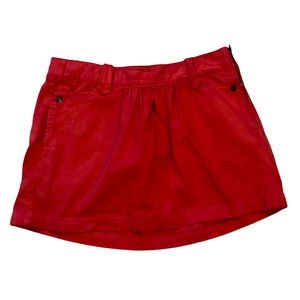 NEW Levis Orange Red jean Mini Skirt Side Zip Pockets Women Small cotton